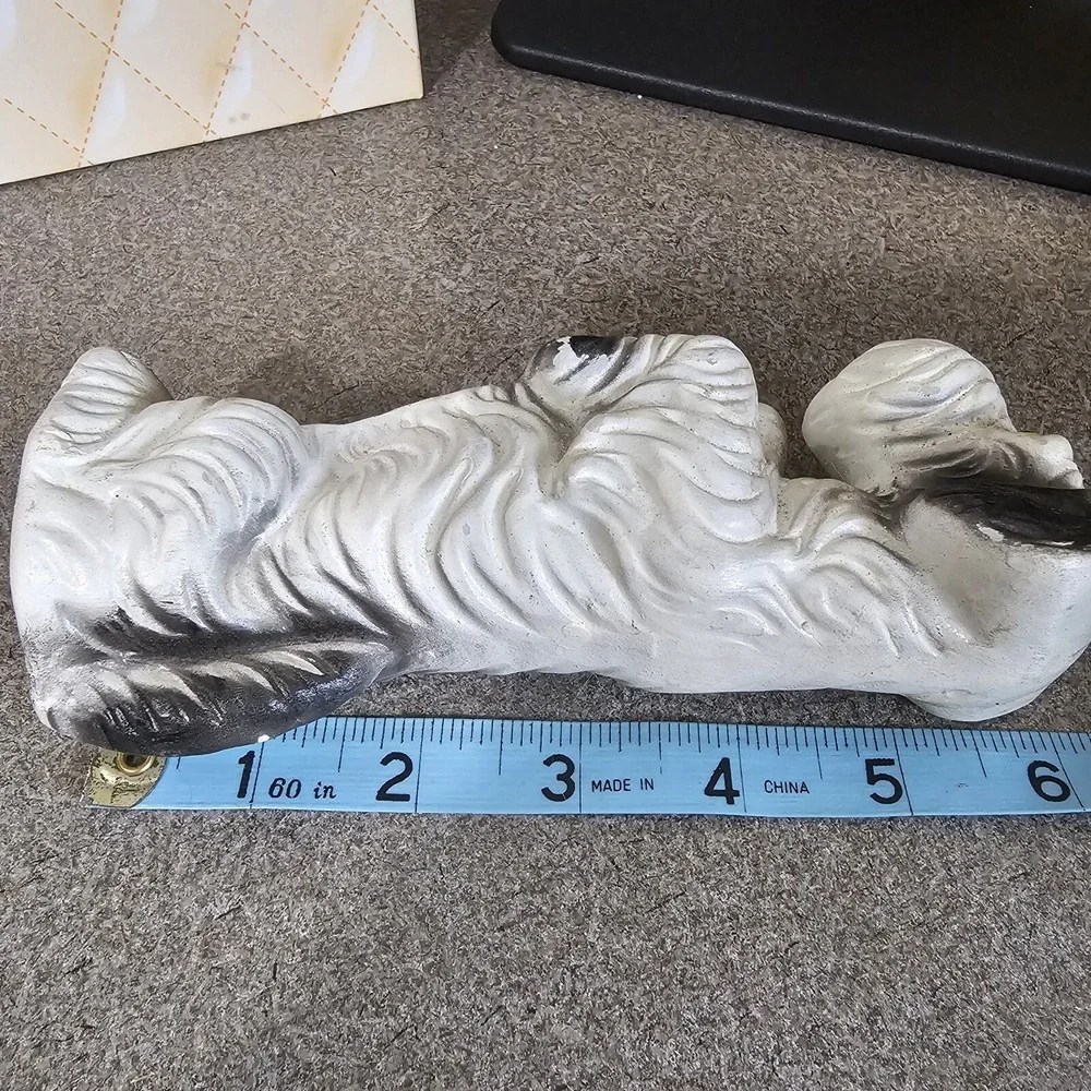 Vintage Hand Painted Japanese Plaster Dog Figurine 6 inch‎ Terrier Animal Statue - Picture 8 of 8
